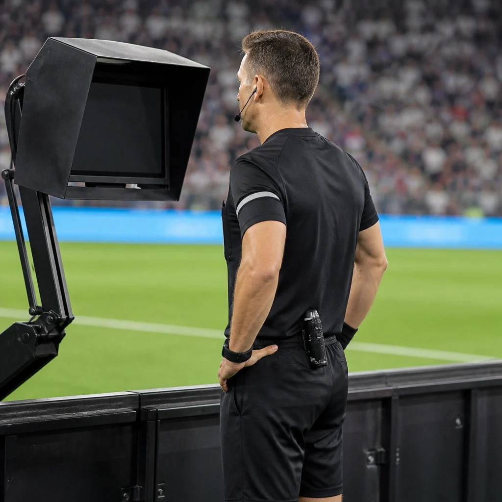 Sodnik ob zaslonu za pregled VAR.